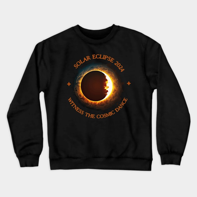 Solar Eclipse Witness the Cosmic Dance Crewneck Sweatshirt by Oaktree Studios